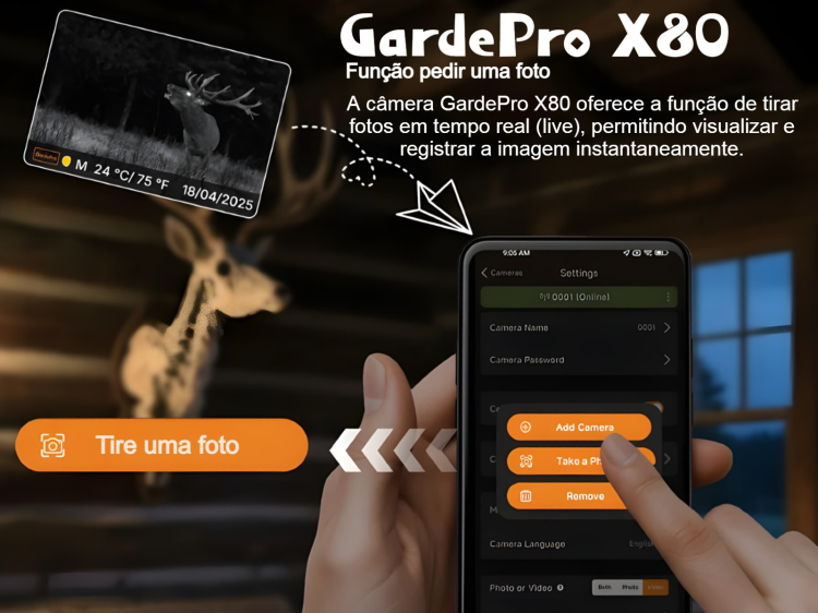Câmera GardePro X80 com sensor Sony, vídeo 4K, GPS e transmissão em direto 
