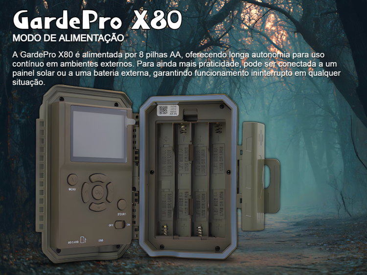 Câmera GardePro X80 com sensor Sony, vídeo 4K, GPS e transmissão em direto 