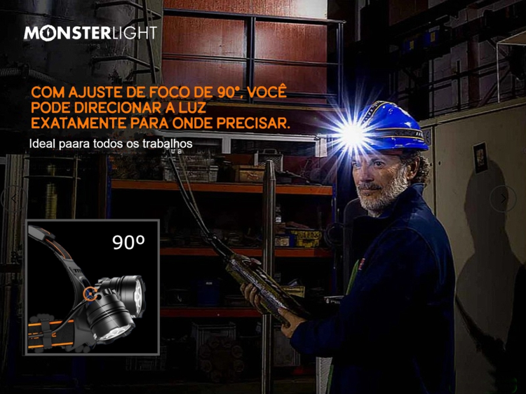 Lanterna de cabeça HL107 Sensor com baterias recarregáveis 