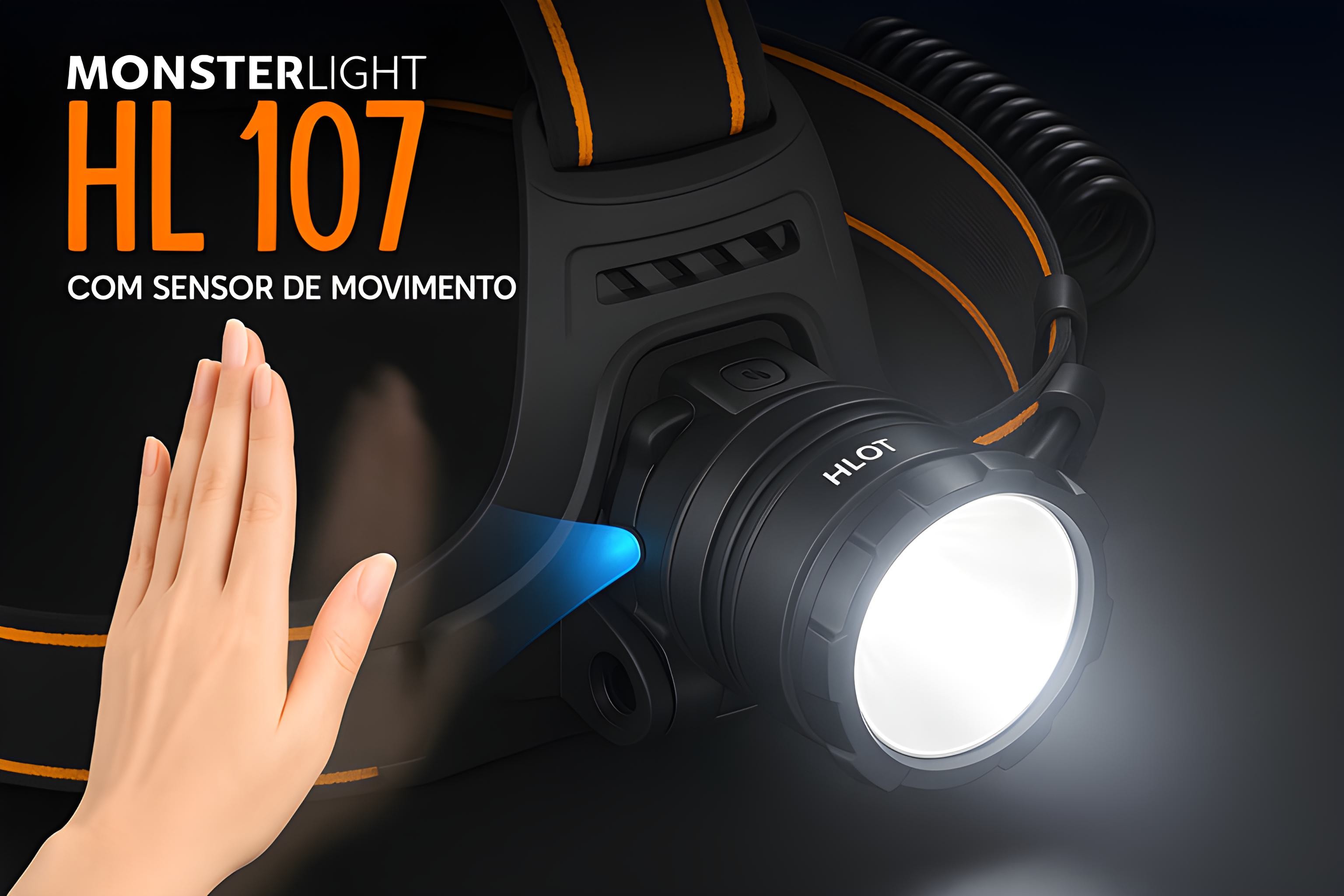 Lanterna de cabeça HL107 Sensor com baterias recarregáveis 