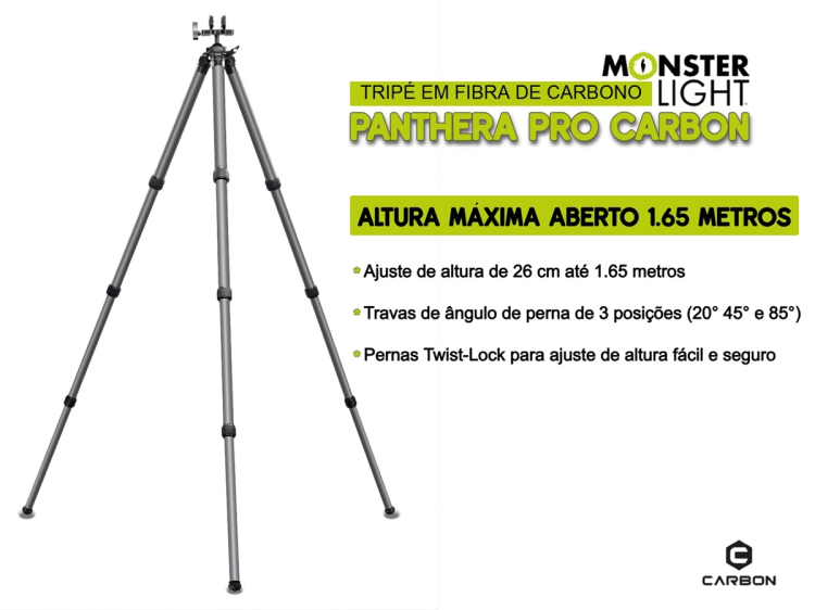 Tripé de carbono Monsterlight Panthera Pro Carbon 