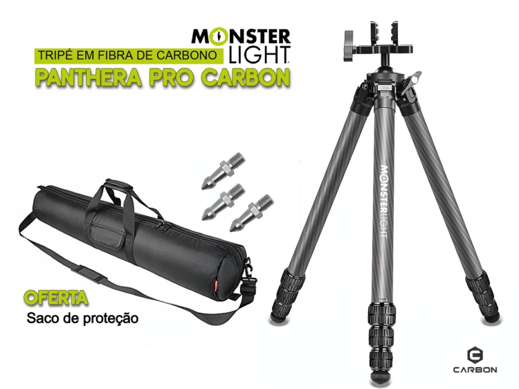 Tripé de carbono Monsterlight Panthera Pro Carbon 