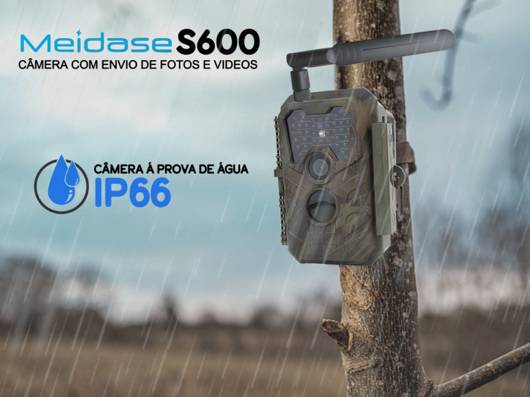 Câmera Meidase S600 LTE com aplicação telemóvel e envio de fotos e vídeos 