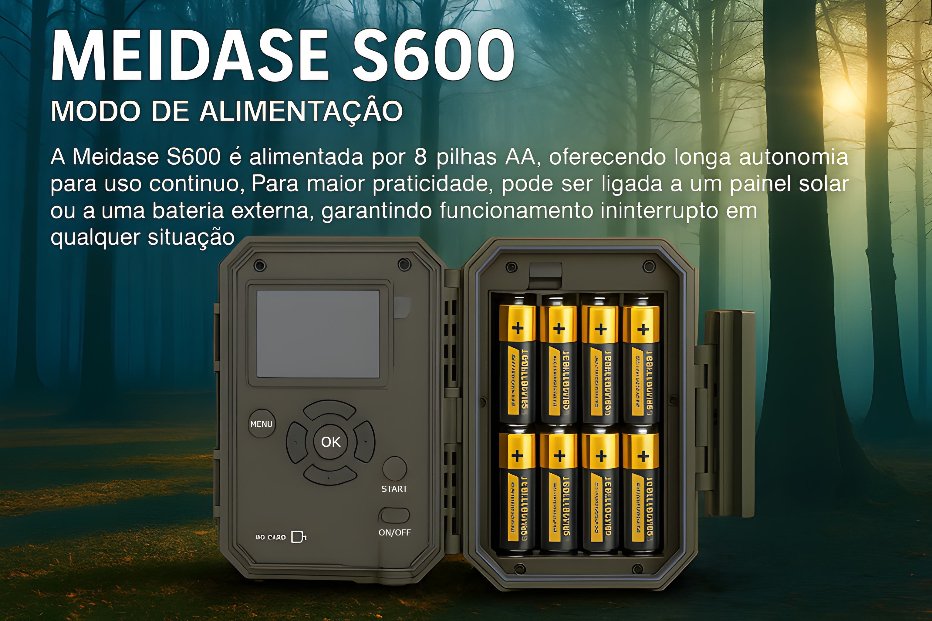 Câmera Meidase S600 LTE com aplicação para o telemóvel e envio de fotos e vídeos