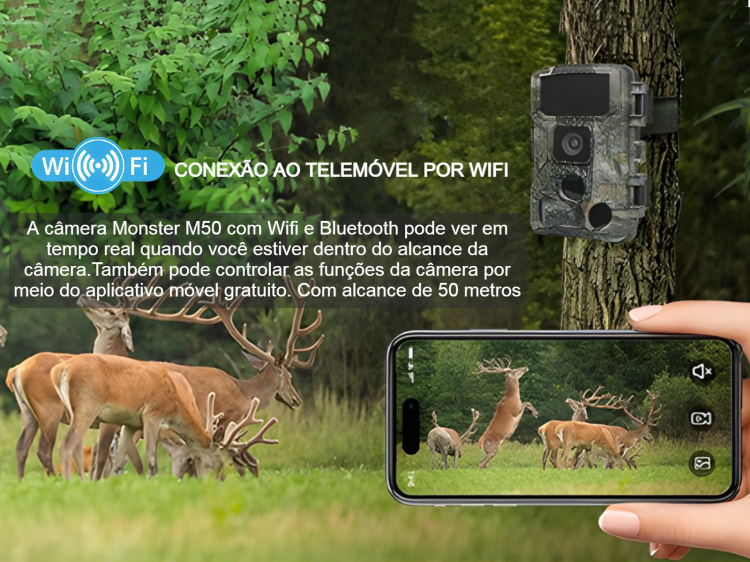 Câmera para caça ou vigilância Monster M50 Wifi