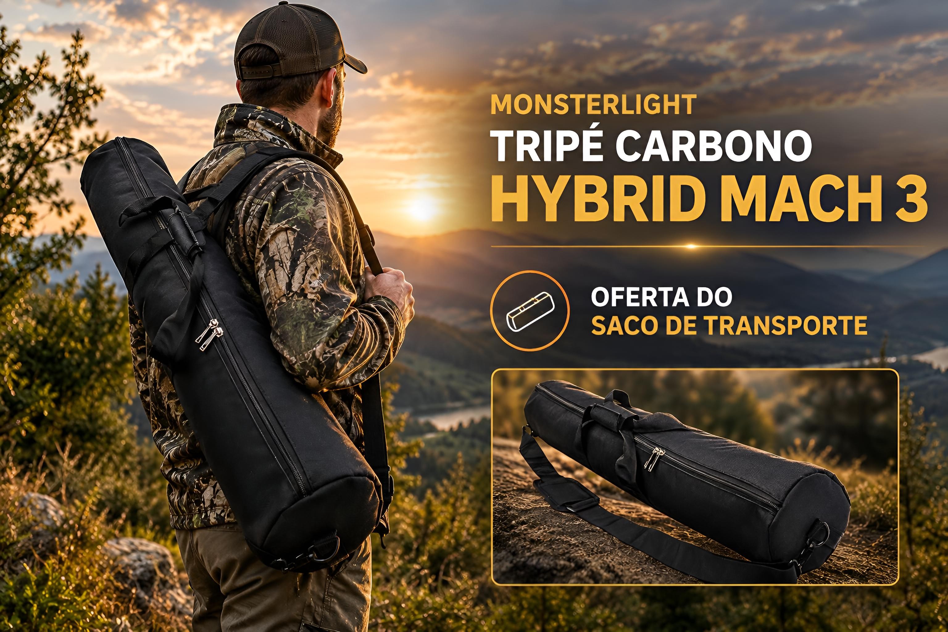 Tripé de Carbono Monsterlight Hybrid Mach 3 