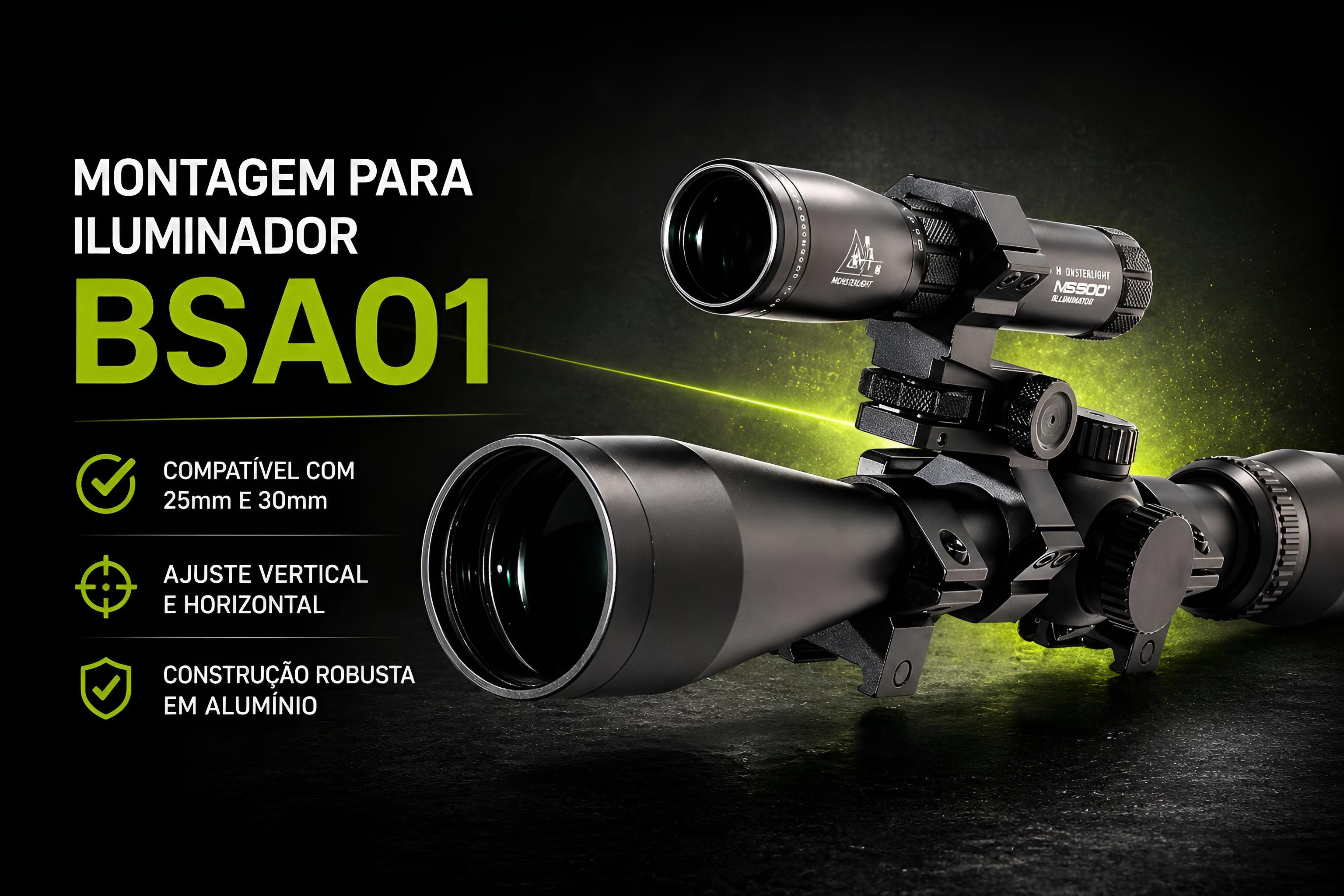 Montagem para iluminador com afinação na vertical e horizontal 