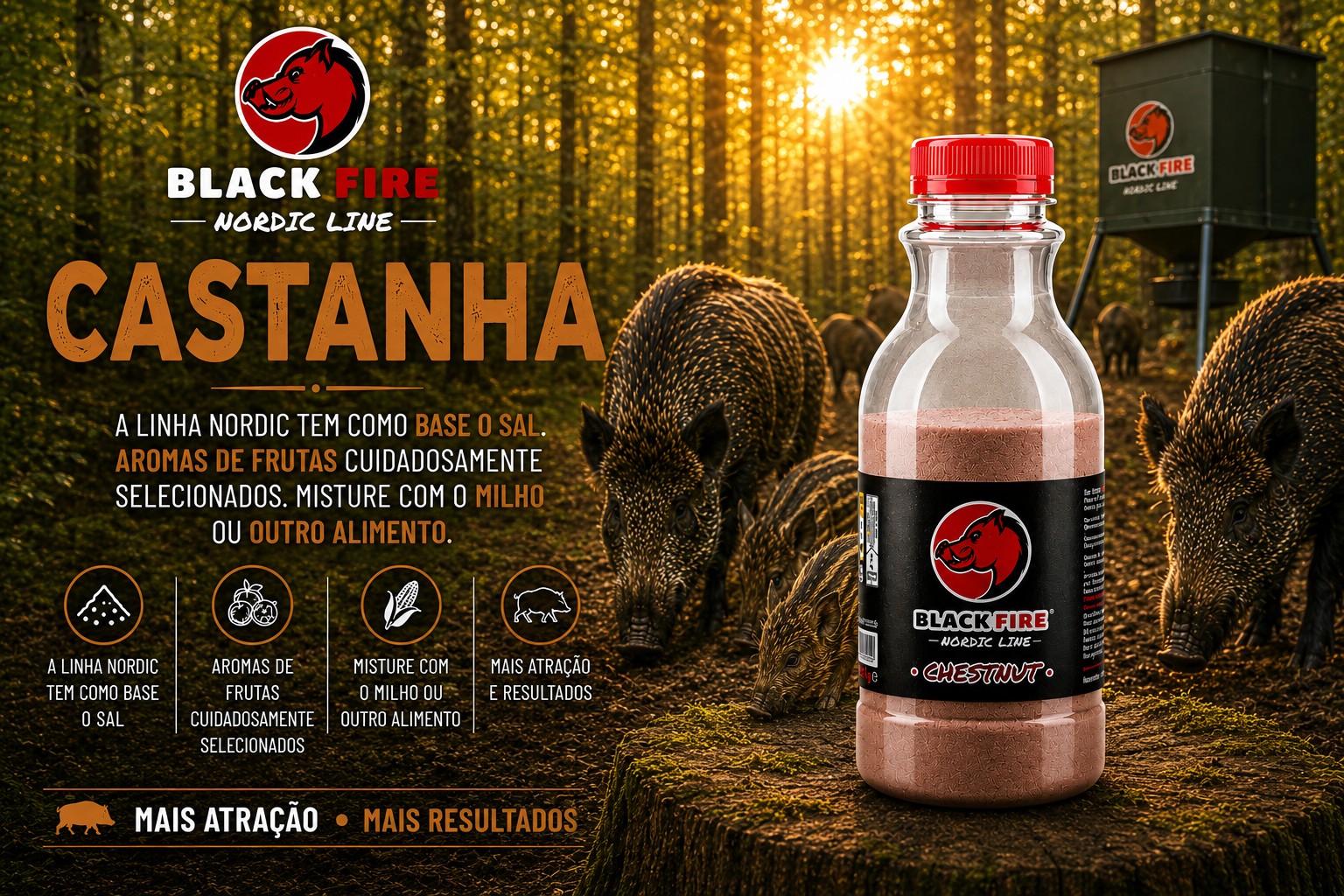 Atrativo BlackFire aroma de Castanha