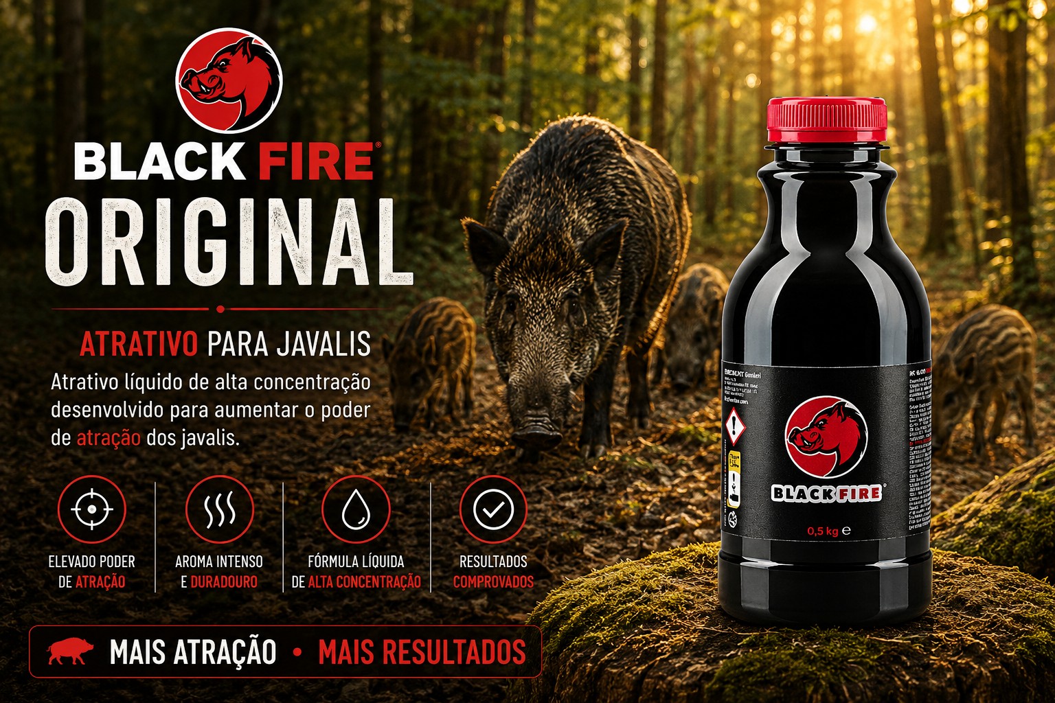 Atrativo para Javalis Black Fire Original 500g