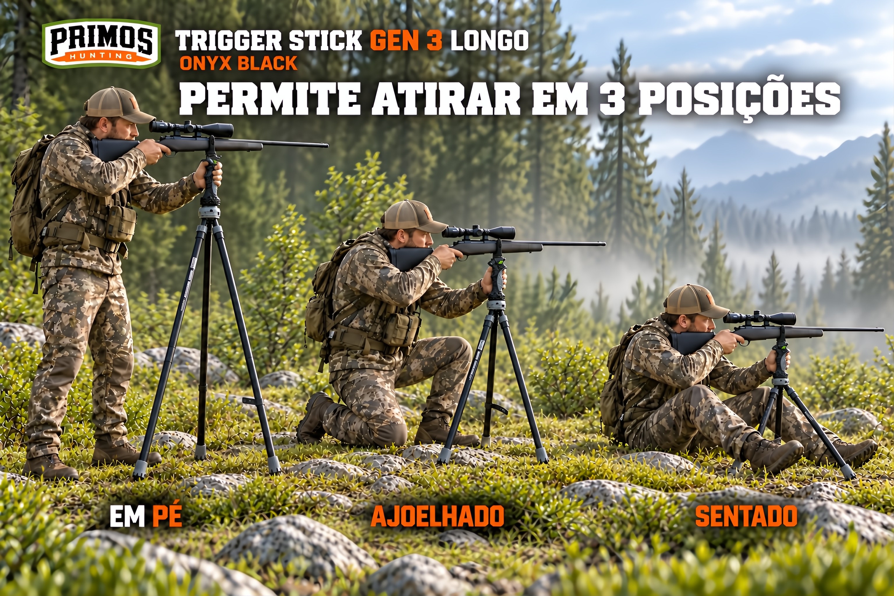 Tripé Trigger Stick Onyx Black Gen 3 Longo com gatilho