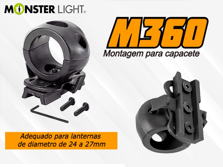 Suporte de lanterna para capacete M360