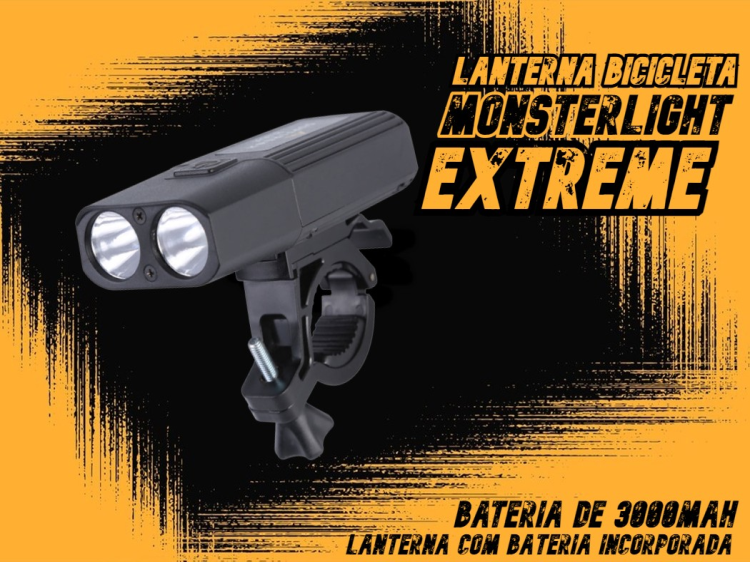 Lanterna bicicleta MonsterLight Extreme bateria incorporada