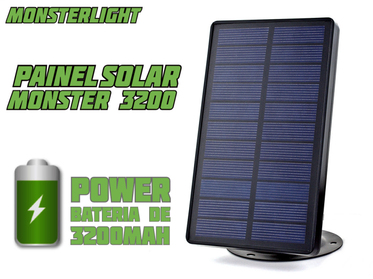 Painel solar com bateria interna de 3200mAh
