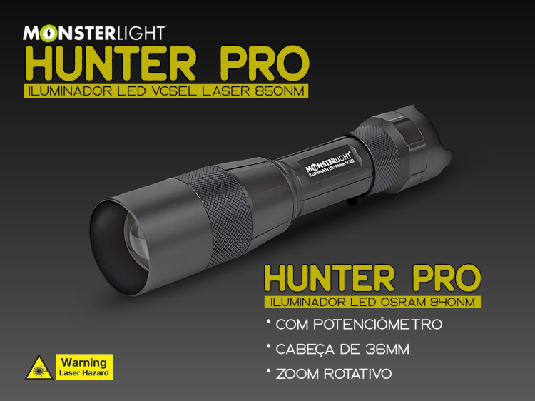 Iluminador MonsterLight 850 Hunter Pro laser com potenciómetro
