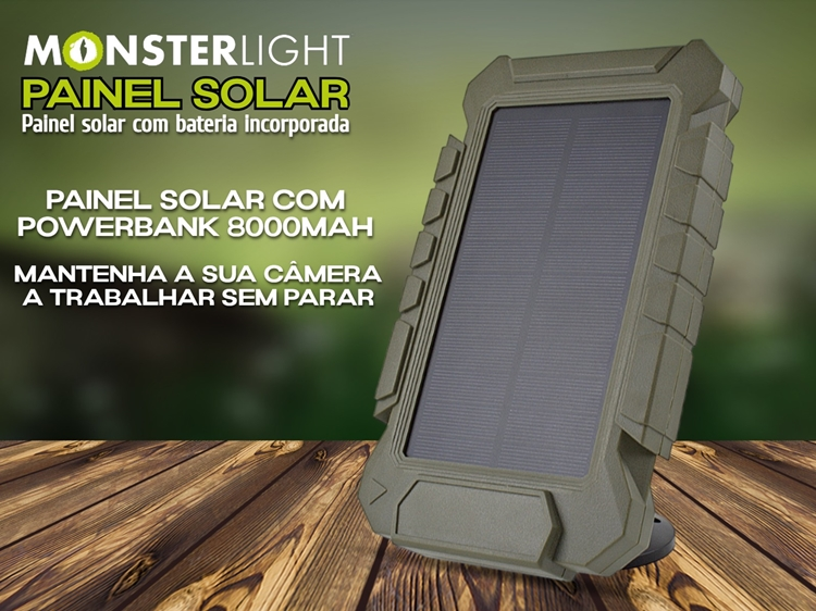 Painel solar Monsterlight com bateria recarregável de 8000mAh