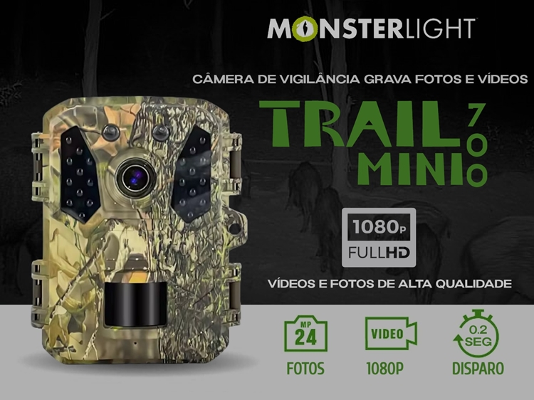 Câmera de caça ou vigilância Trail Mini 700 de 24MP