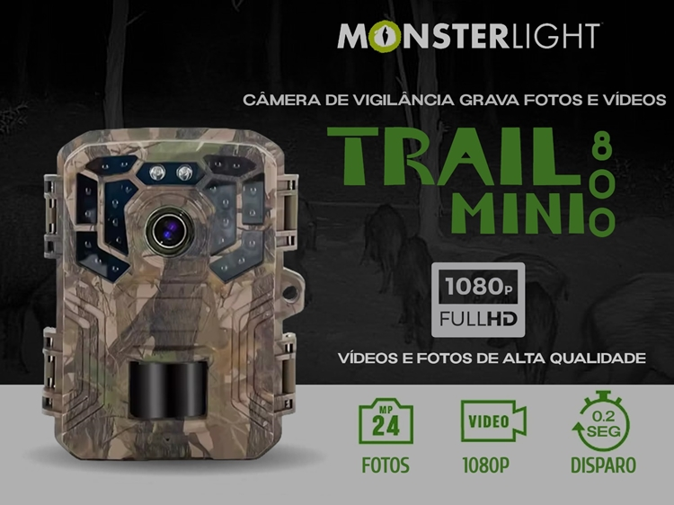 Câmera de caça ou vigilância Trail Mini 800 de 24MP