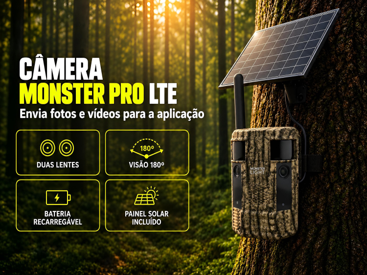 Câmera Monster Pro LTE com envio de vídeos e transmissão em direto