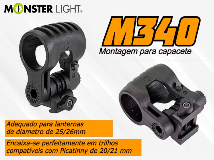 Suporte de lanterna para capacete M340