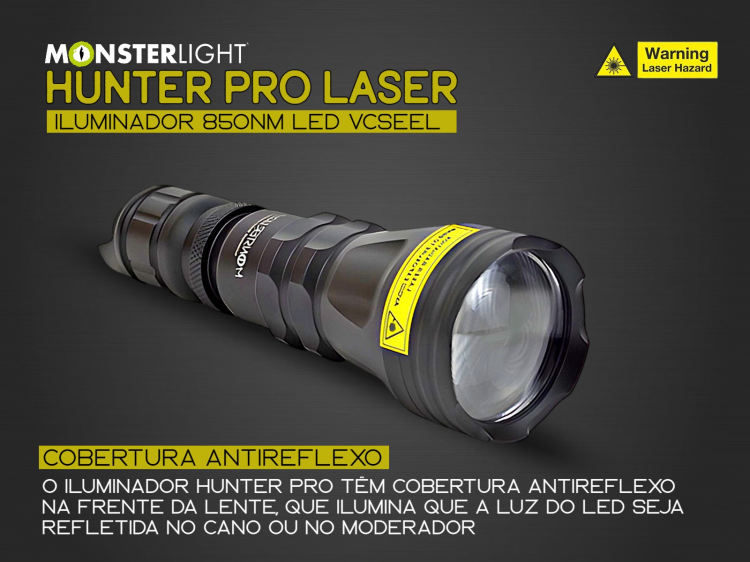 Iluminador MonsterLight ir-850 Hunter Laser com potenciómetro