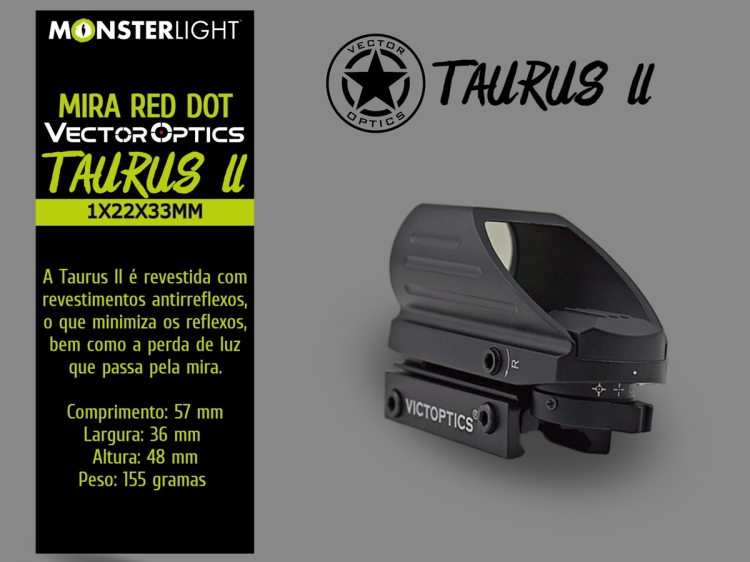 Red Dot Victoptics Taurus II Reflex Sight 1x22x33mm 