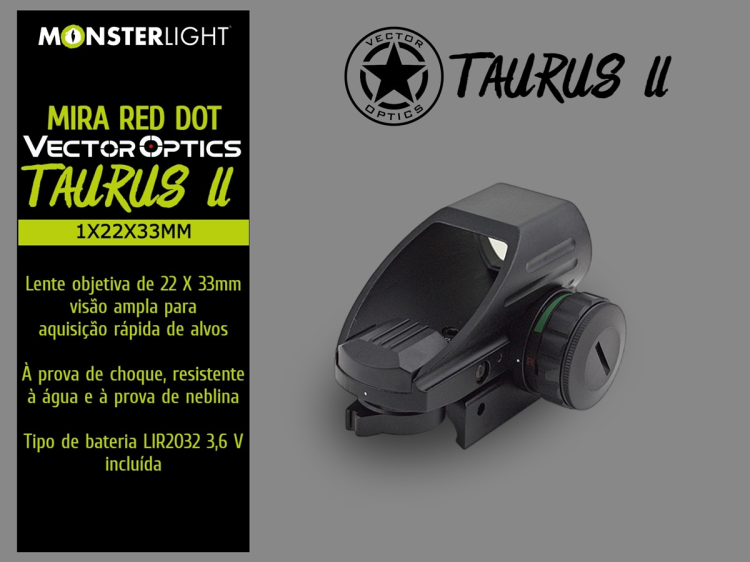 Red Dot Victoptics Taurus II Reflex Sight 1x22x33mm 