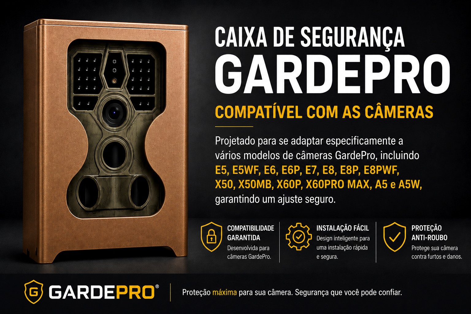 Caixa de proteção para câmeras GardePro 