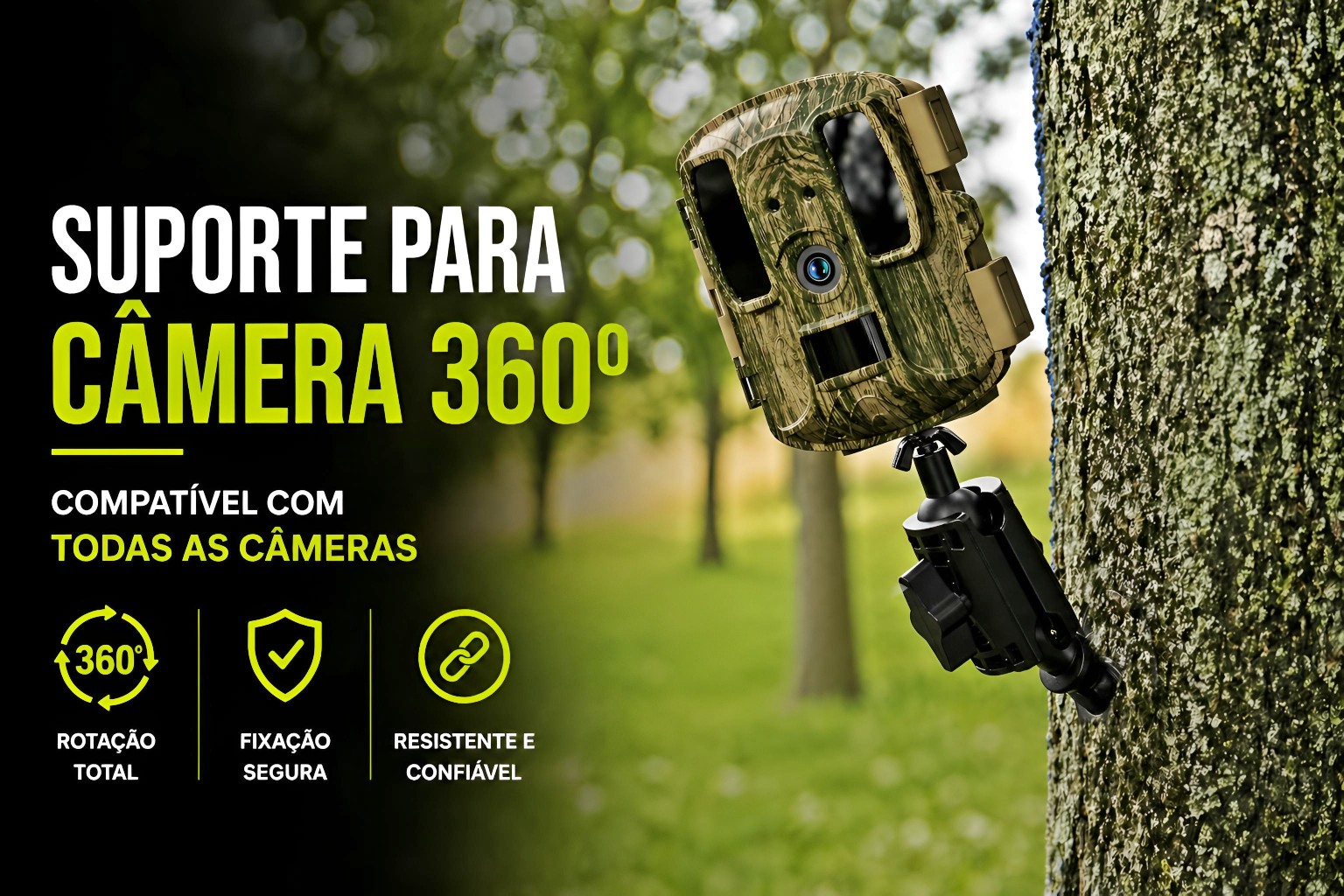 Suporte para câmera 360º para árvore 