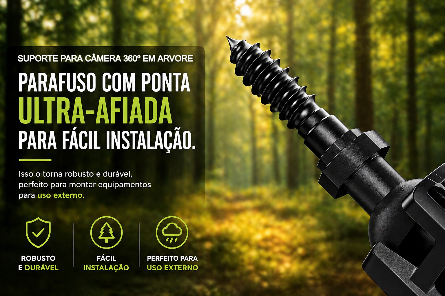 Suporte para câmera 360º para árvore 