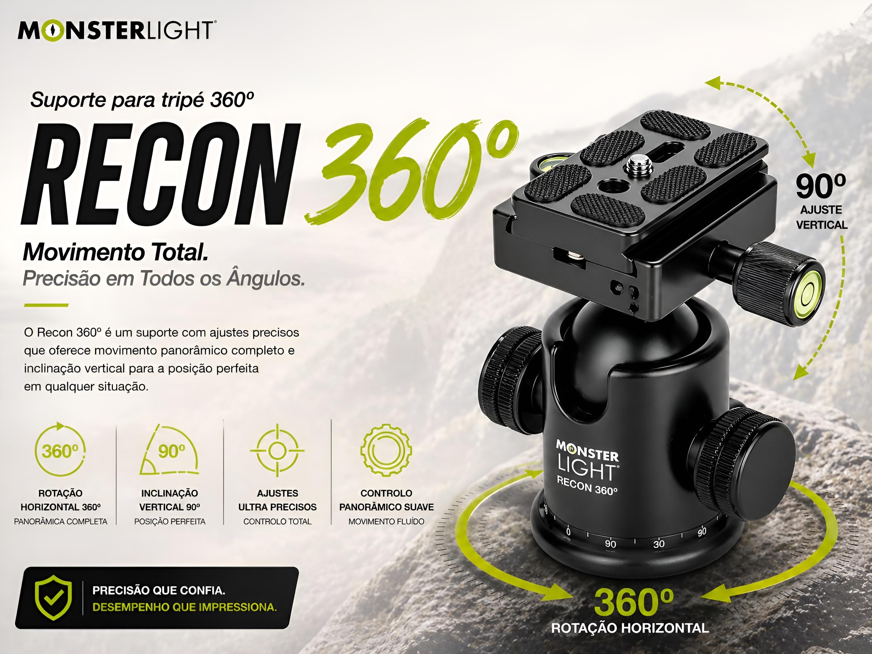 Cabeça esférica para tripé Monsterlight Recon 