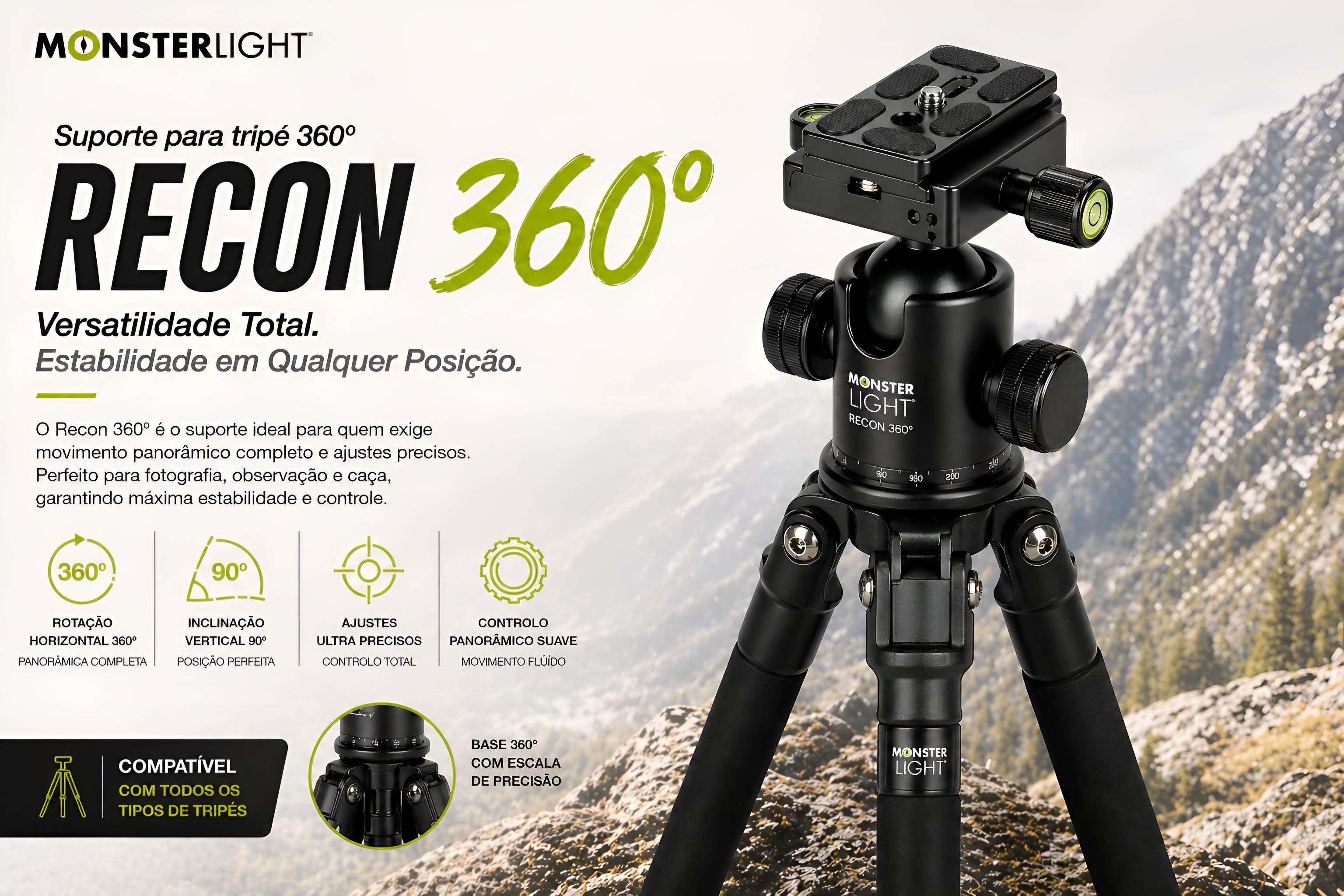 Cabeça esférica para tripé Monsterlight Recon 