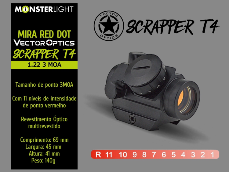 Mira Red Dot Vectoroptics Scrapper T4 1X22 3 MOA 