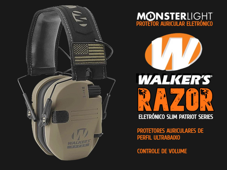 Protetor auricular eletrónico Walkers Razor Patriot Series 