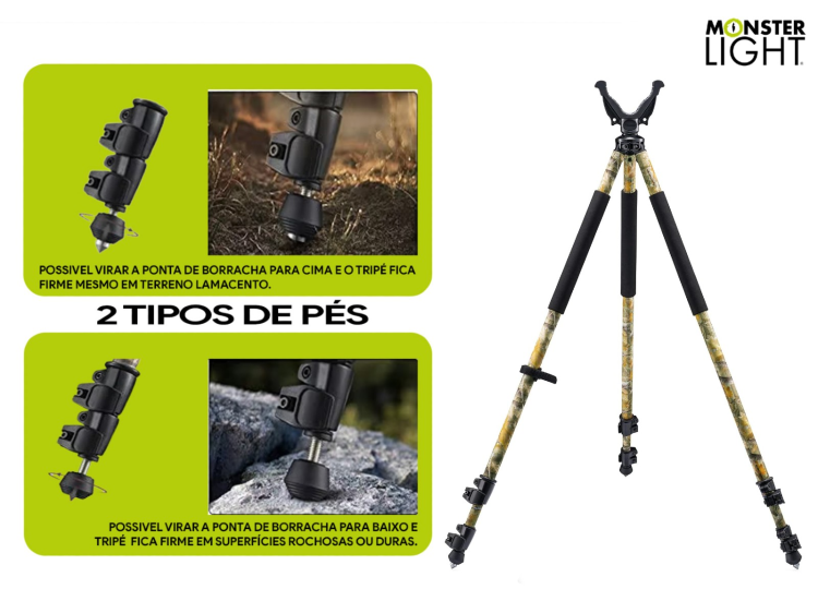 Tripé aluminio Monsterlight Trakion Camuflado 