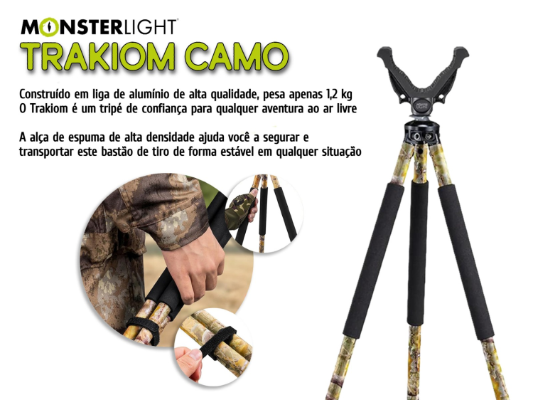 Tripé aluminio Monsterlight Trakion Camuflado 