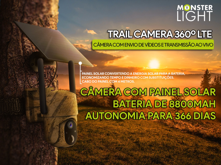 Câmera Trail 360º LTE com aplicação para telemóvel