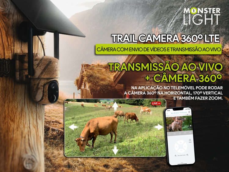 Câmera Trail 360º LTE com aplicação para telemóvel 