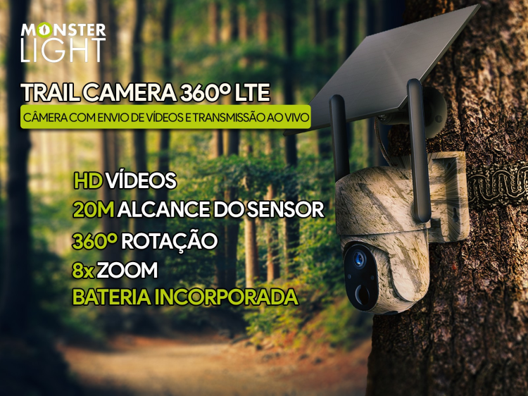 Câmera Trail 360º LTE com aplicação para telemóvel 