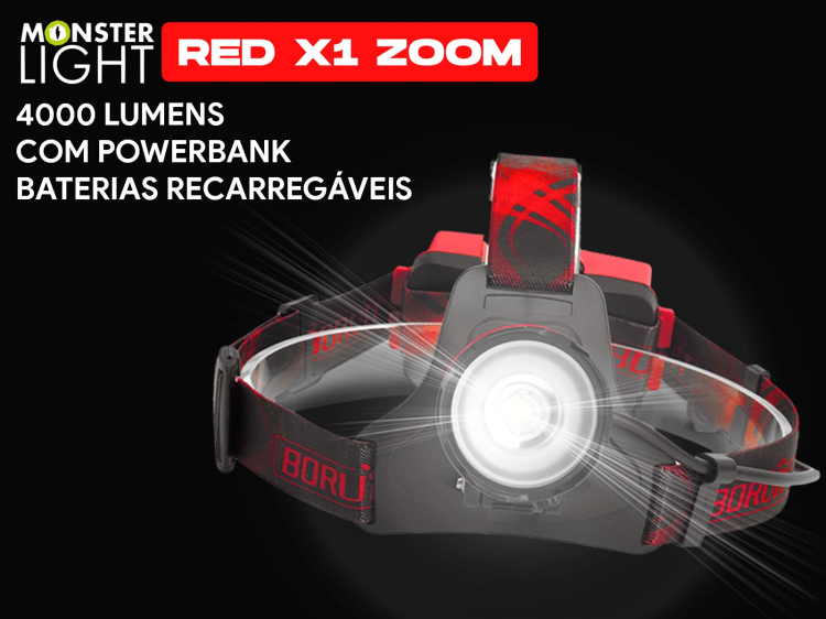 Lanterna de cabeça recarregável Monsterlight Red X1 