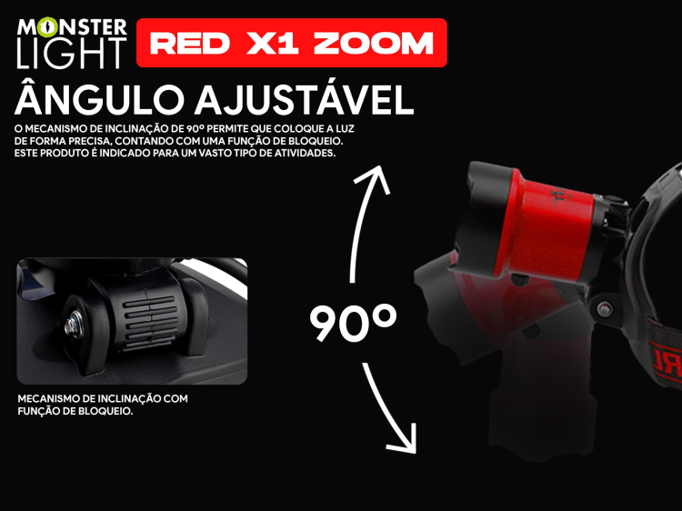 Lanterna de cabeça recarregável Monsterlight Red X1 