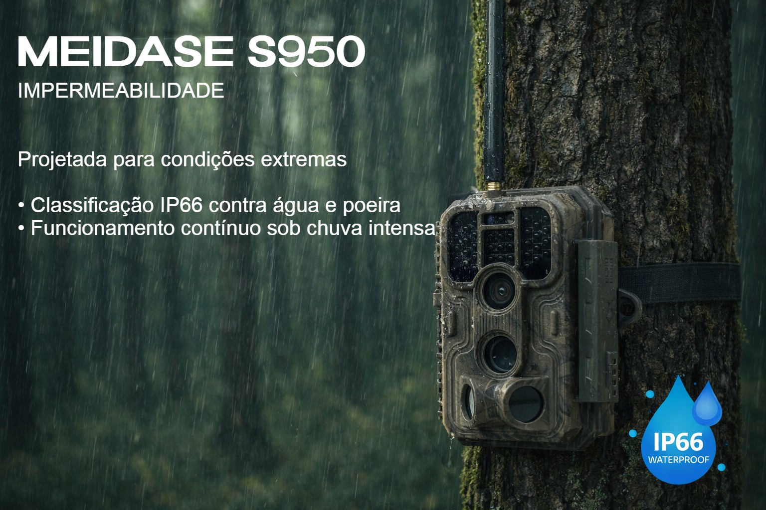 Câmera Meidase S950 LTE com aplicação e envio de fotos e vídeos para o seu telemóvel 