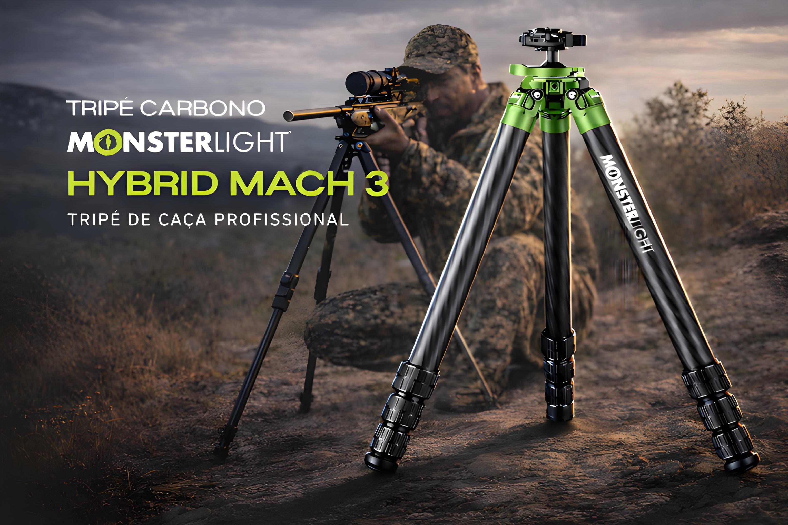 Tripé de Carbono Monsterlight Hybrid Mach 3