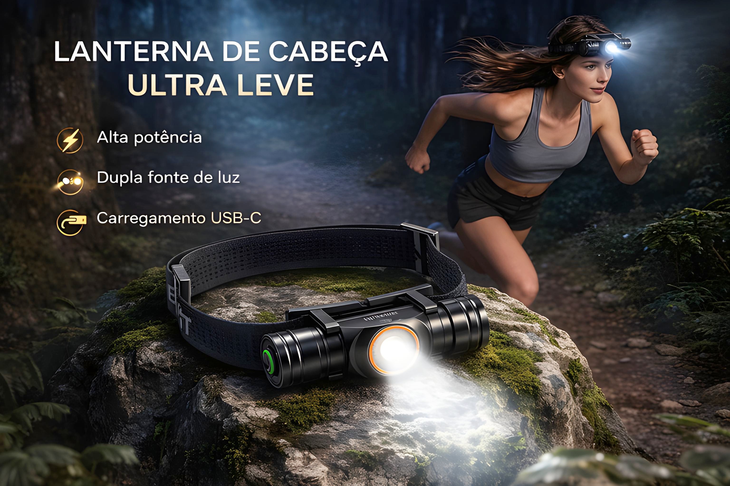 Lanterna de Cabeça Recarregável Monsterlight