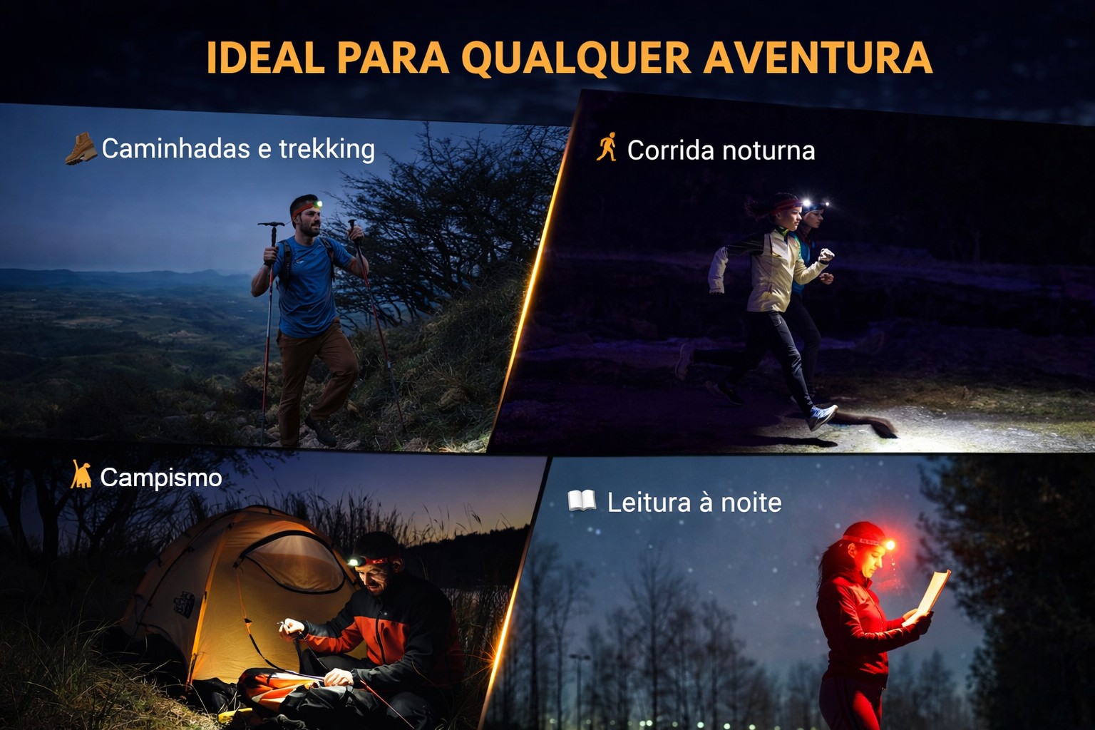 Lanterna de Cabeça Monsterlight com Bateria Recarregável 