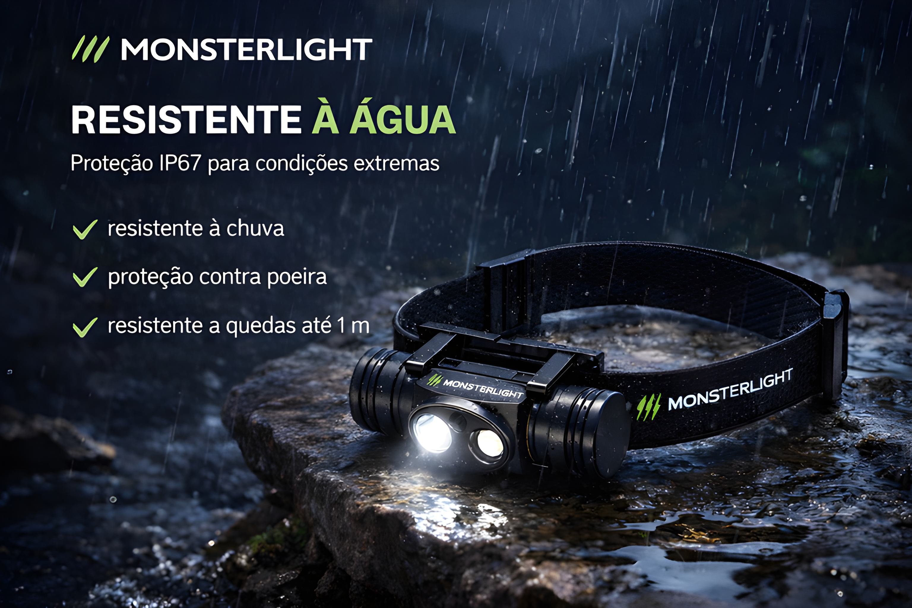 Lanterna de Cabeça Monsterlight com Bateria Recarregável 
