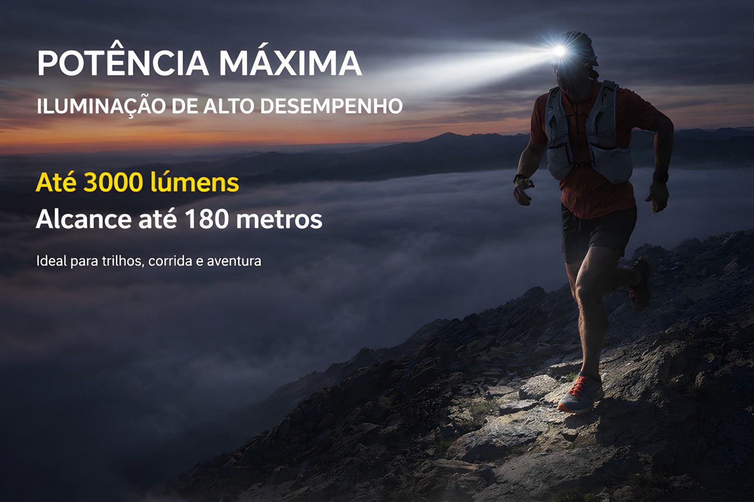 Lanterna de Cabeça Monsterlight com Bateria Recarregável