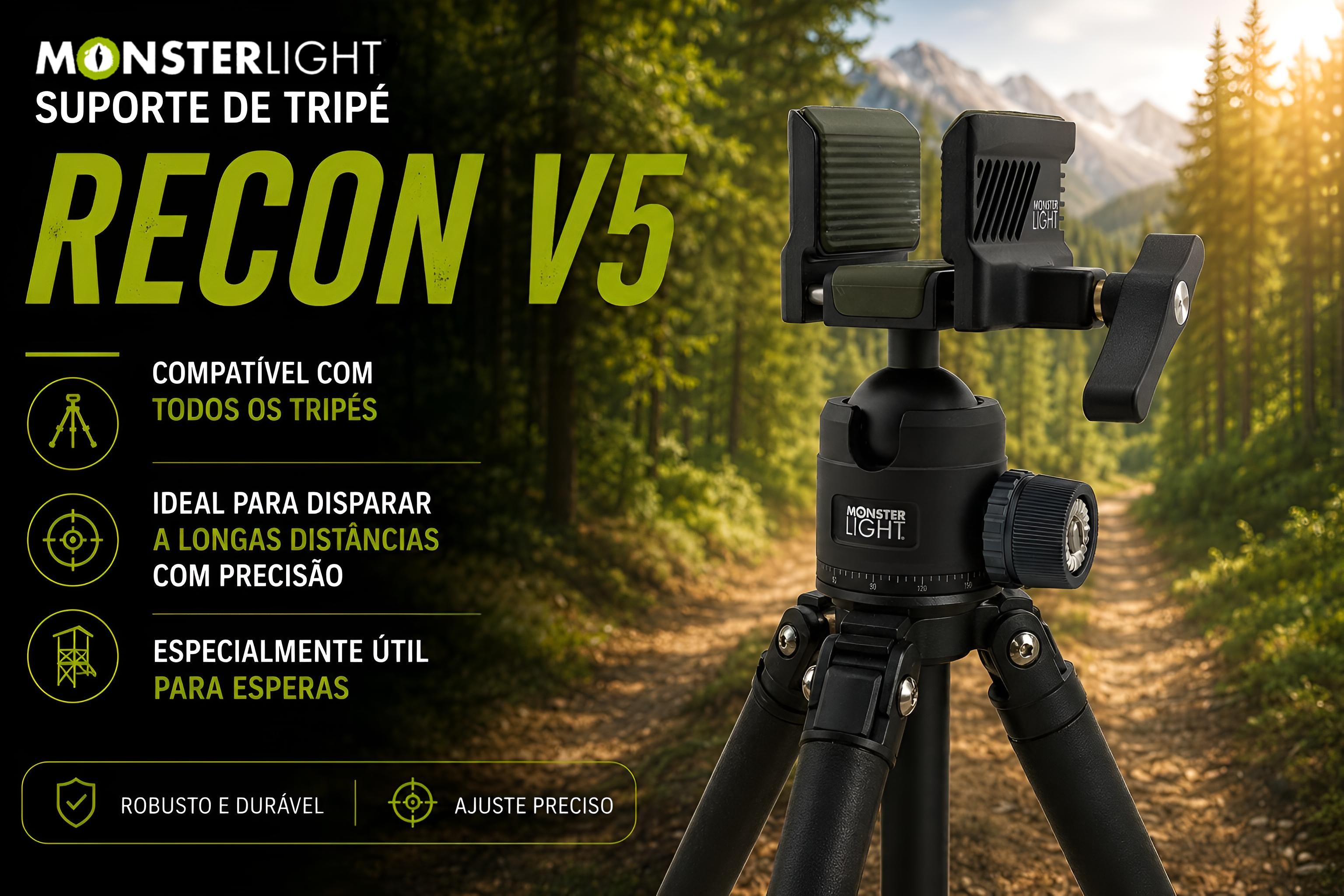 Suporte de tripé Monsterlight Recon V5 com bola esférica 