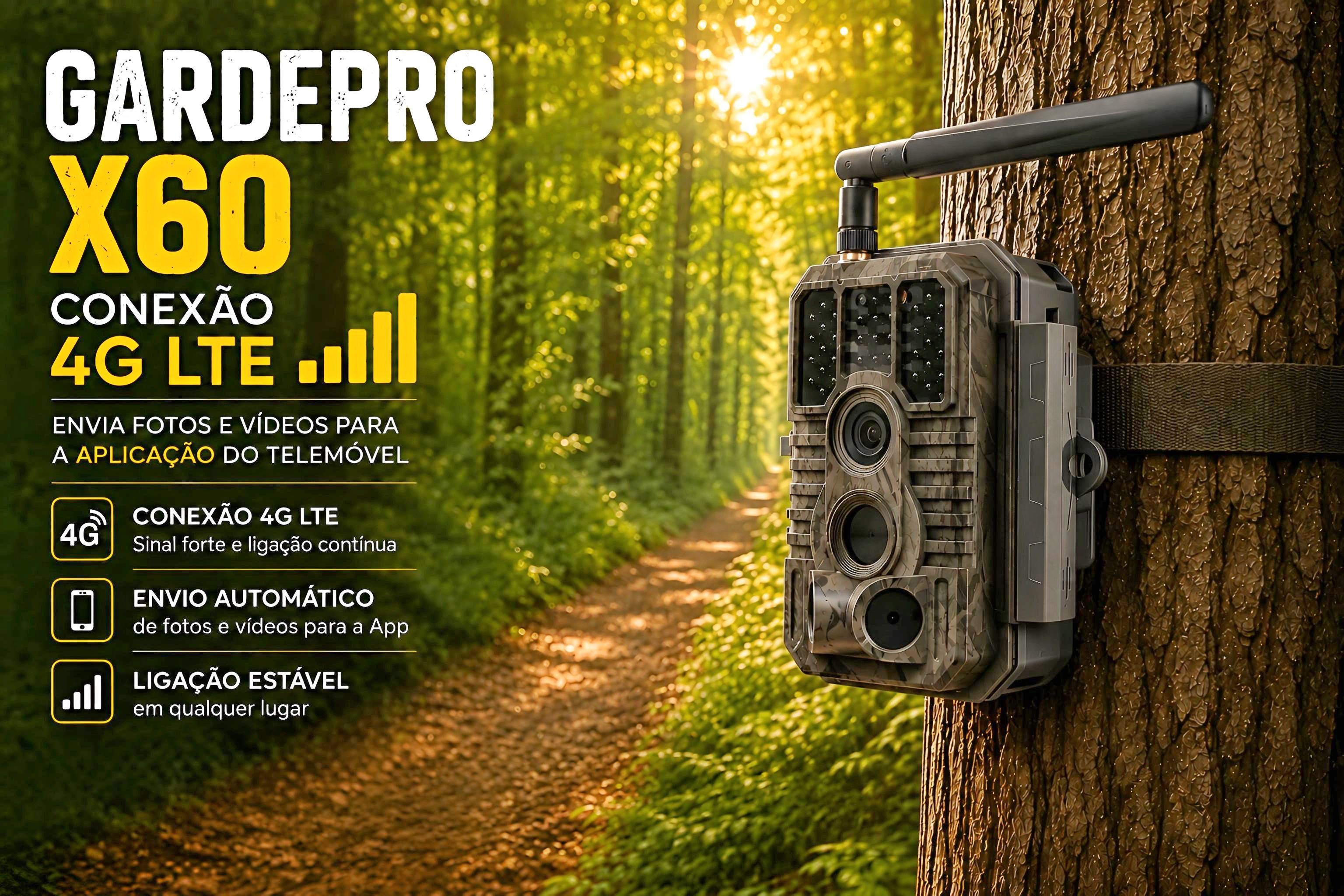 Câmera de Caça GardePro X60 LTE com bateria 