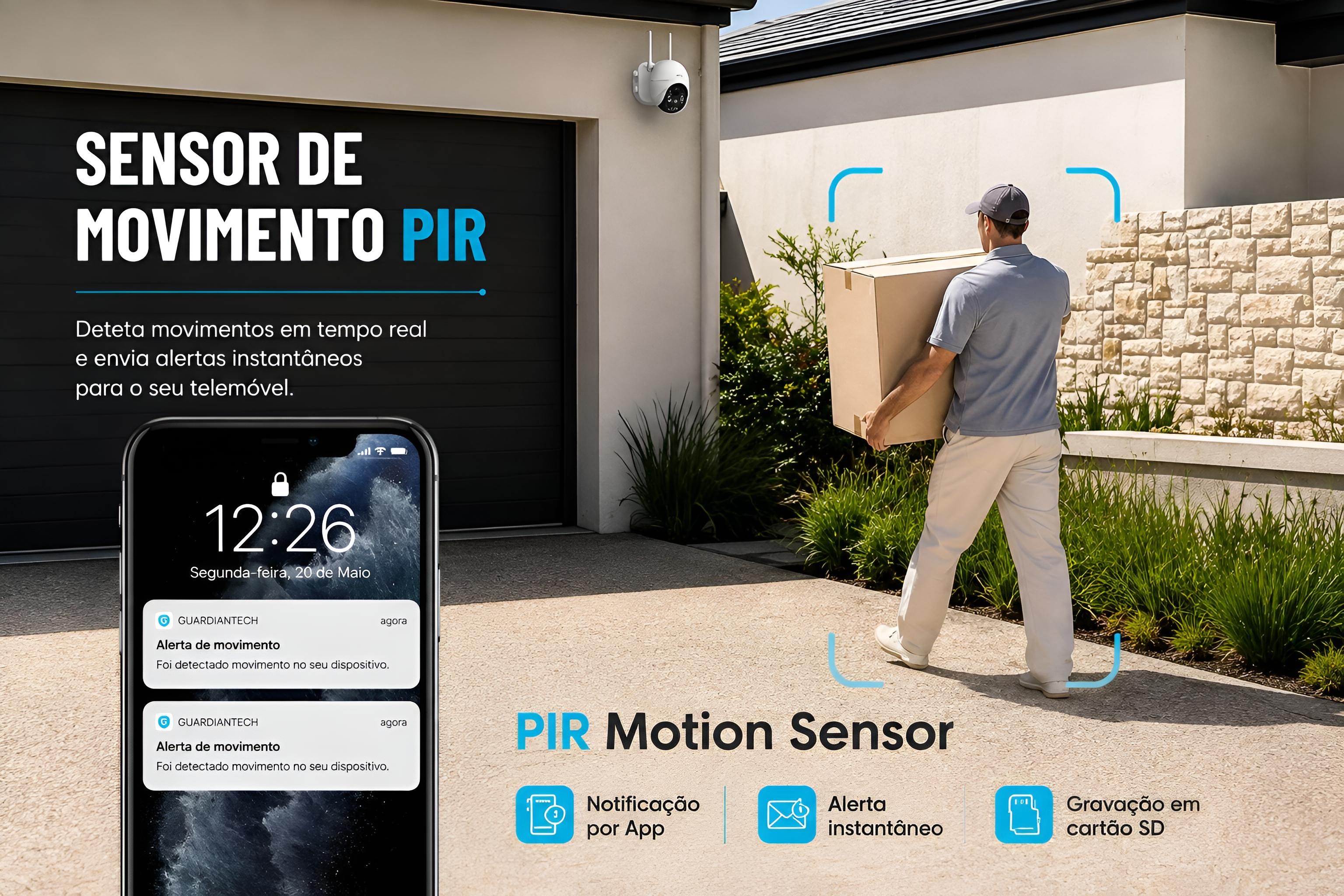Câmara de Segurança Wi-Fi Monsterlight com Painel Solar 