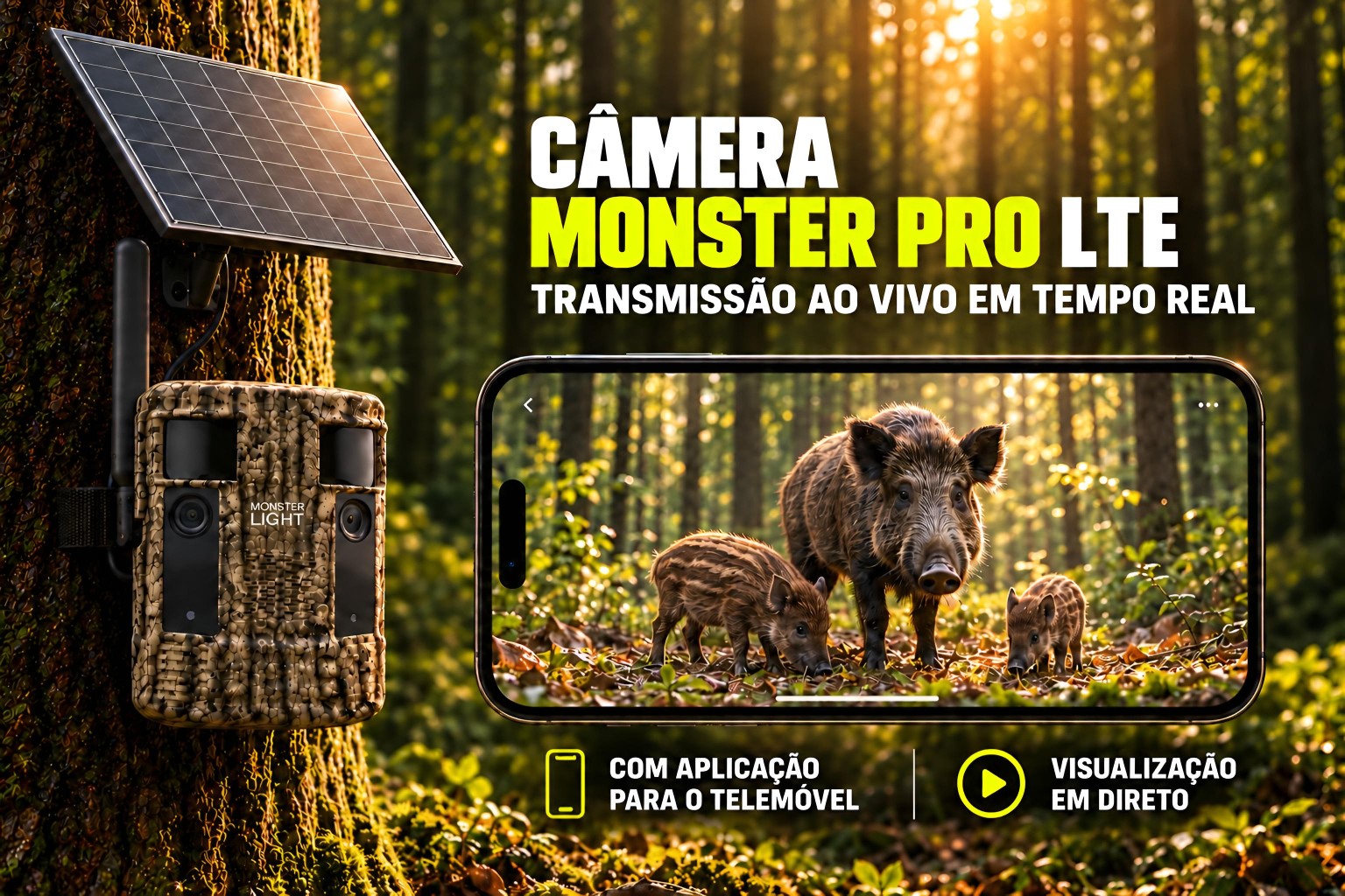 Câmera Monster Pro LTE com envio de vídeos e transmissão em direto